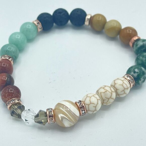 Sunny Desert cowgirl bling beaded stretch bracelet ONE NEW sandstone lava Amazon - Picture 10 of 12